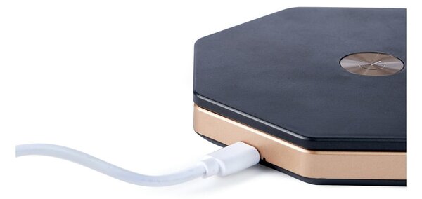 Czarna dekoracja świetlna na USB ø 12 cm Twist Hexagon – Gingko