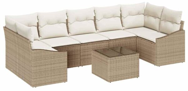 Zestaw sof beżowy i kremowy 55 x 55 x 37 cm polirattan