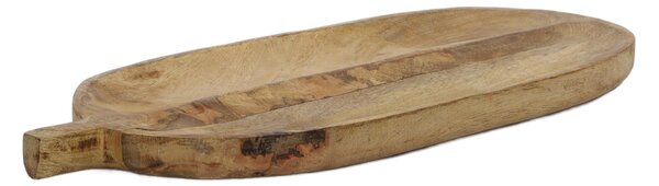 Deska do serwowania w kształcie liścia, drewno mango, 40 x 18 cm