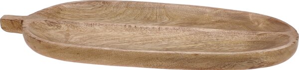 Deska do serwowania w kształcie liścia, drewno mango, 40 x 18 cm