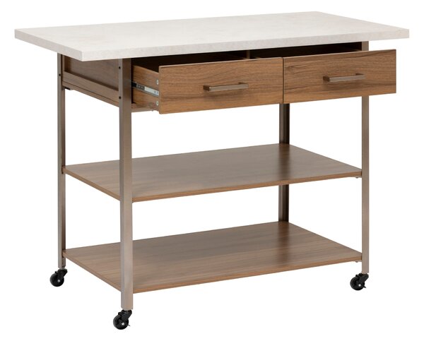 Wyspa kuchenna, mobilna COME, 2 szuflady, 120 cm