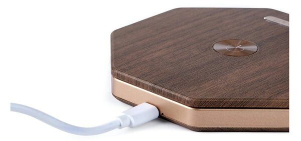 Brązowa dekoracja świetlna na USB ø 12 cm Twist Hexagon – Gingko