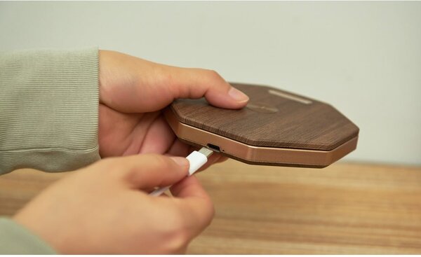 Brązowa dekoracja świetlna na USB ø 12 cm Twist Hexagon – Gingko