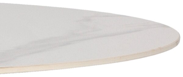 Stół na jednej nodze z marmurowym blatem Skinny Premium Stone White 90