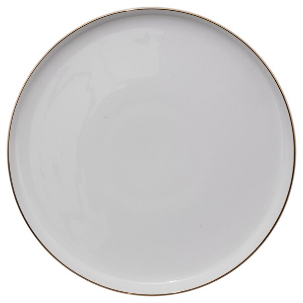 Talerze obiadowe porcelanowe SUBLIMA, złota obwódka, 6 sztuk x Ø 27 cm