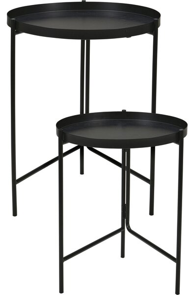 Zestaw dwóch stolików pomocniczych z metalu, Ø 31cm, Ø 36 cm