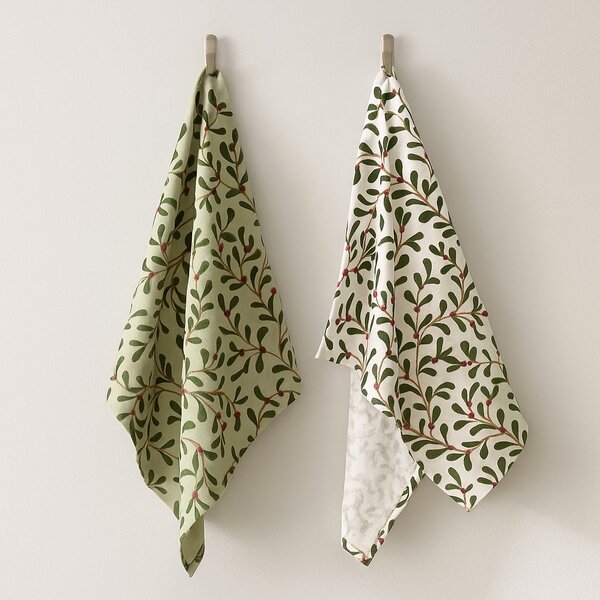 Ścierki kuchenne w drobny wzór MISTLETOE, 50 x 70 cm, 2 szt
