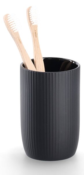 Ceramiczny prążkowany kubek na szczoteczki, Ø 7,7 cm