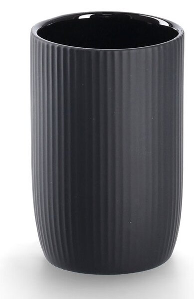 Ceramiczny prążkowany kubek na szczoteczki, Ø 7,7 cm