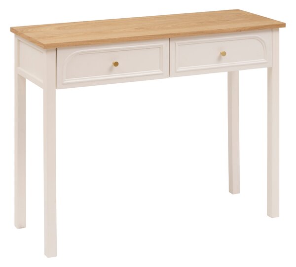 Konsola z 2 szufladami MODEA, 100 x 35 x 80 cm, beżowa