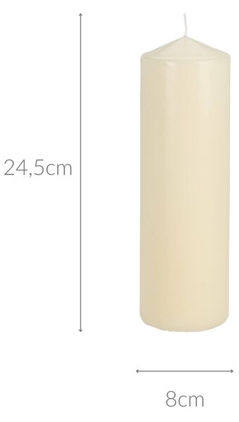 Świeca walec z parafiny, Ø 8 x 24,5 cm
