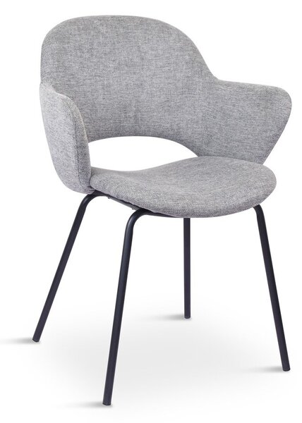 Jasnoszare tapicerowane fotele jadalniane zestaw 2 szt. Rowley – Unique Furniture