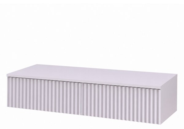Konsola wisząca z 2 szufladami, front ryflowany, 100 x 38 x 17 cm