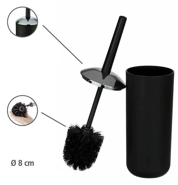 Pojemnik na szczotkę BRASIL BLACK + szczotka WC, WENKO