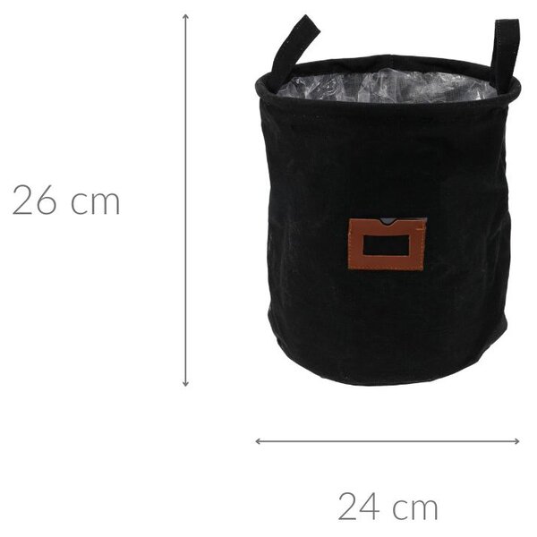 Kosz materiałowy z okienkiem oraz uchwytami, Ø 24 cm