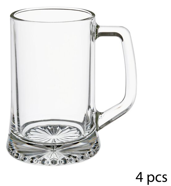 Kufle do piwa z uchem, 4 szt. 320 ml