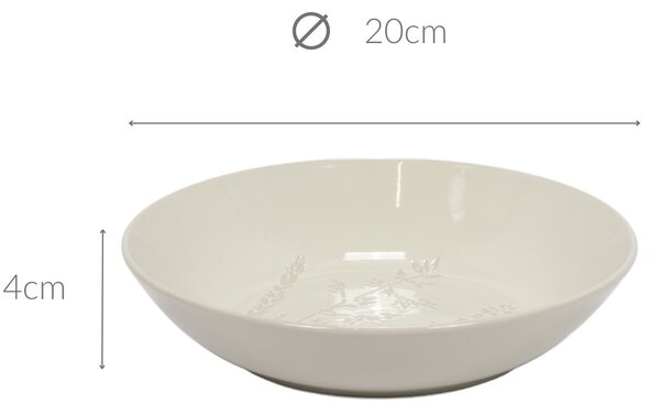 Talerz głęboki do zupy ELSA, kamionka, wzór polnych kwiatów, Ø 21 cm