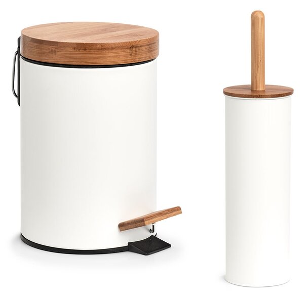 Szczotka WC z metalu i bambusa, Ø 10 cm
