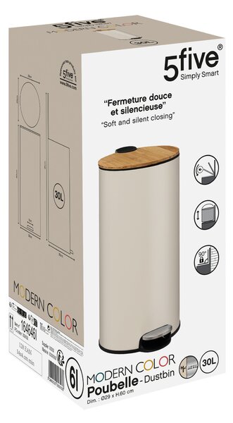 Kosz na śmieci MODERN, 30 L, metalowy