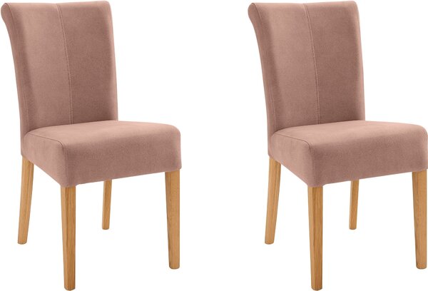 Komfortowe krzesła (2 szt.) w kolorze vintage brąz i dębowych nogach