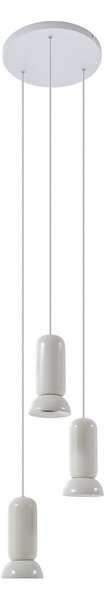 Lampa Wisząca Lindby, Kerimi, ściemnialny, biały, salon, ceramika, skandynawski