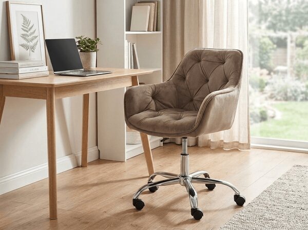 Fotel biurowy Q-190 VELVET, beżowy