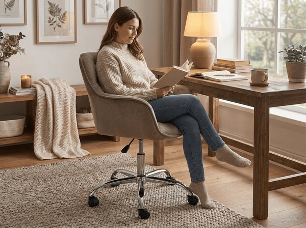 Fotel biurowy Q-190 VELVET, beżowy