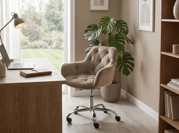 Fotel biurowy Q-190 VELVET, beżowy