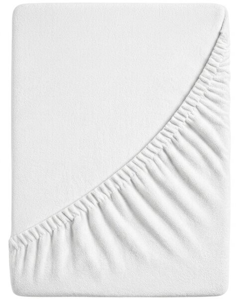 Prześcieradło frotte białe 90x200 cm