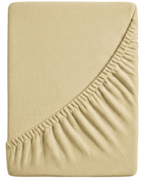 Kremowe prześcieradło frotte 90 x 200 cm