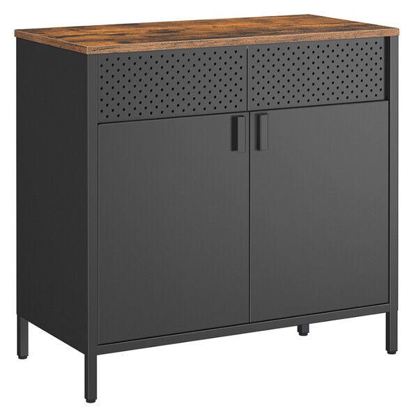 Metalowa szafka BRIX, 76x80x40cm, brązowy/czarny SongmicsHome