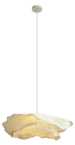 Lampa wisząca Japandi beżowa z abażurem z tkaniny 80 cm - Papel