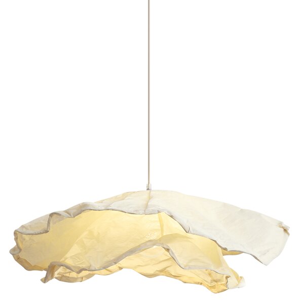 Lampa wisząca Japandi beżowa z abażurem z tkaniny 80 cm - Papel