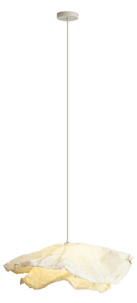 Lampa wisząca Japandi beżowa z abażurem z tkaniny 80 cm - Papel