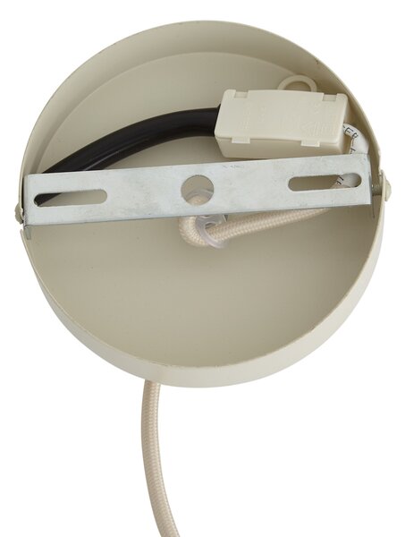 Lampa wisząca Japandi beżowa z abażurem z tkaniny 80 cm - Papel