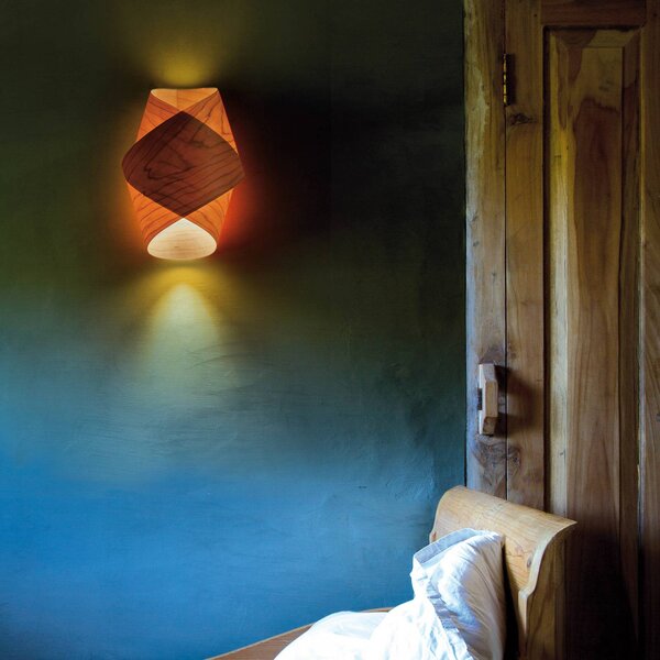 LZF LAMPS Kinkiet Orbit, możliwość ściemniania, jasne drewno, salon / jadalnia, drewno, design