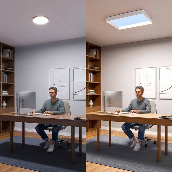Philips Lampa sufitowa SKYLIGHT, możliwość ściemniania, biały / opal, salon / jadalnia, tworzywo sztuczne, nowoczesny