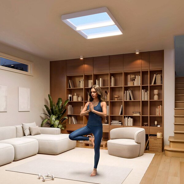 Philips Lampa sufitowa SKYLIGHT, możliwość ściemniania, biały / opal, salon / jadalnia, tworzywo sztuczne, nowoczesny