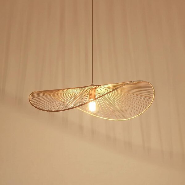 Lampa wisząca Valdorin Lindby, możliwość ściemniania, kremowy / amber, salon / jadalnia, papier / lunolit / lunopal, nowoczesny