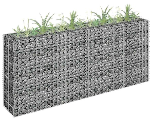 Podwyższona donica gabionowa, galwanizowana stal, 180x30x90 cm