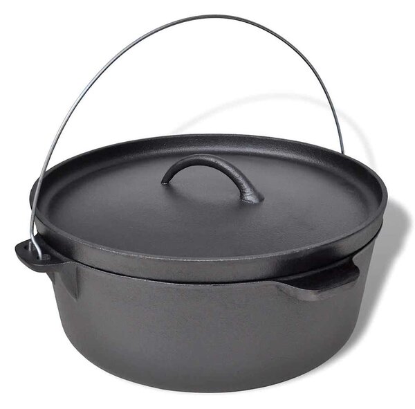 Kociołek, garnek żeliwny 11,3 l + akcesoria