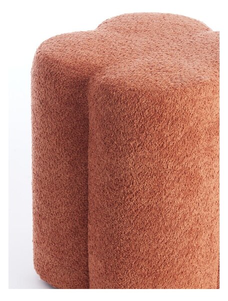 Pomarańczowy puf z materiału bouclé Nalani – Light & Living