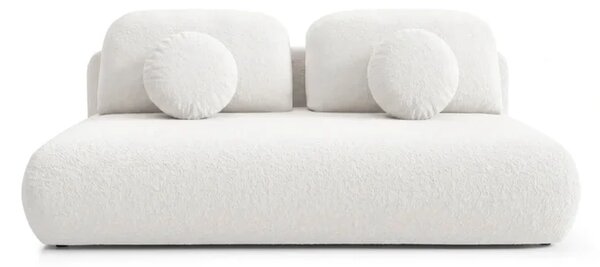 Sofa BASE Rozkładana Dwuosobowa Kremowa Boucle Nowoczesna