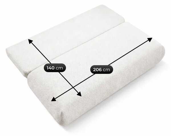 Sofa BASE Rozkładana Dwuosobowa Kremowa Boucle Nowoczesna