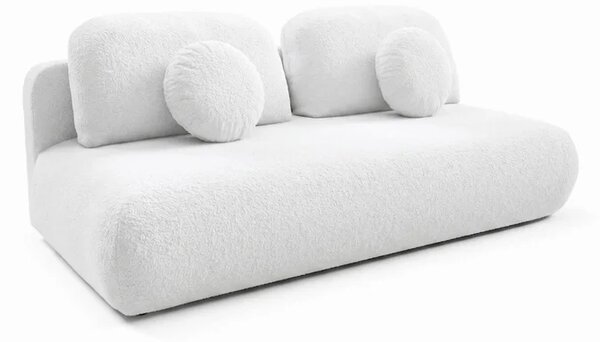 Sofa BASE Rozkładana Dwuosobowa Kremowa Boucle Nowoczesna