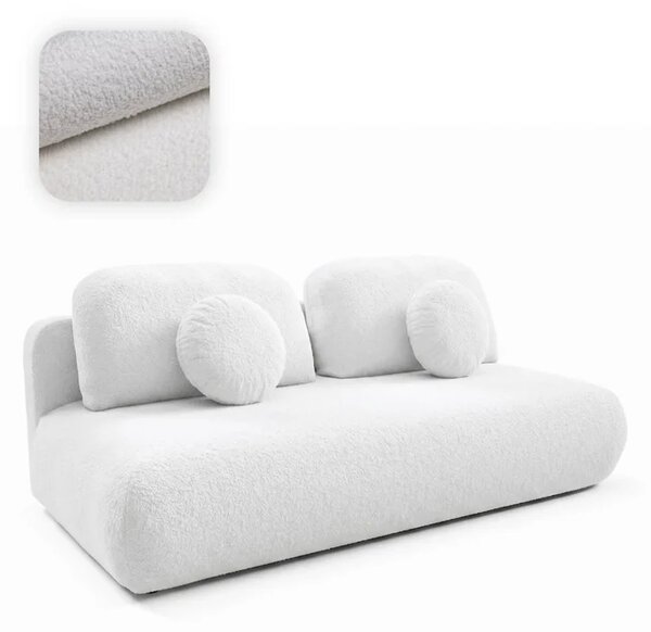 Sofa BASE Rozkładana Dwuosobowa Kremowa Boucle Nowoczesna