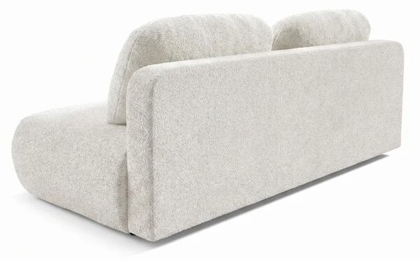 Sofa BASE Rozkładana Dwuosobowa Kremowa Boucle Nowoczesna