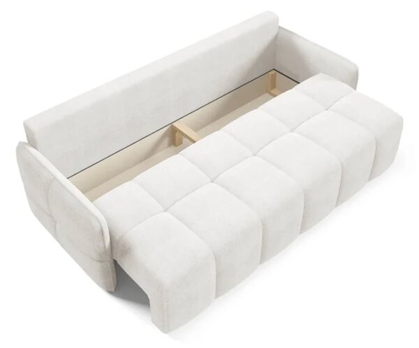 Sofa BASE Rozkładana Dwuosobowa Kremowa Boucle Nowoczesna