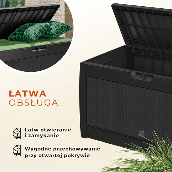 Skrzynia do przechowywania RATO, 310L, 119x48x60cm, antracytowa Prosperplast