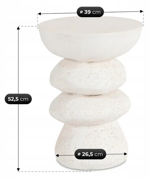 Stolik Kawowy LIVIA 39 cm Krem/Beż Nowoczesny